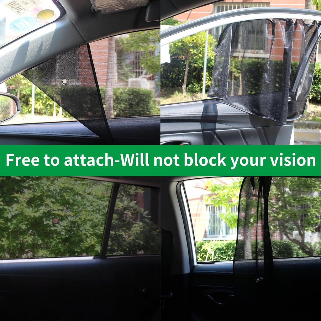 Ovege Car Window Shades Magnetic 2pcs Universal Car Window Screen Mesh Side Window Sun Shade Automotive Window Sunshades for Driver Passenger (Front Seat 2pcs-)