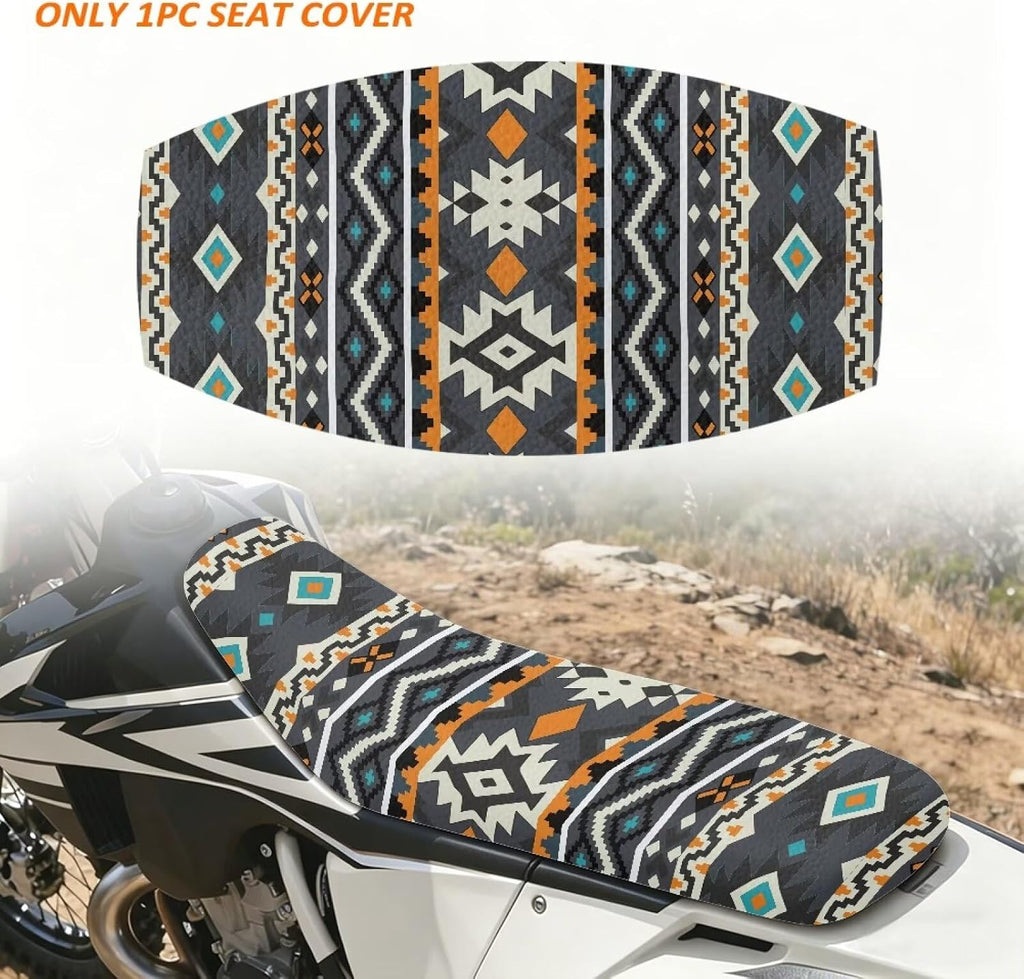 Aztec Tribal Dirt Bike Seat Cover Anti Slip Motorcycle Seat Cover Scratch-Resistant for E Dirt Pit Bike Ebike Motocross Motorcycle Enduro KX KLX 65 80 85 100 110 250 450