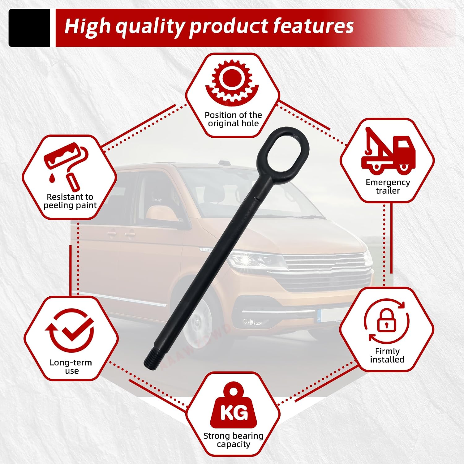 for VW Transporter Caravelle Tow Hook Compatible with VW T4 T5 Transporter Towing Hook Replacement#7H0807401 7E0807401