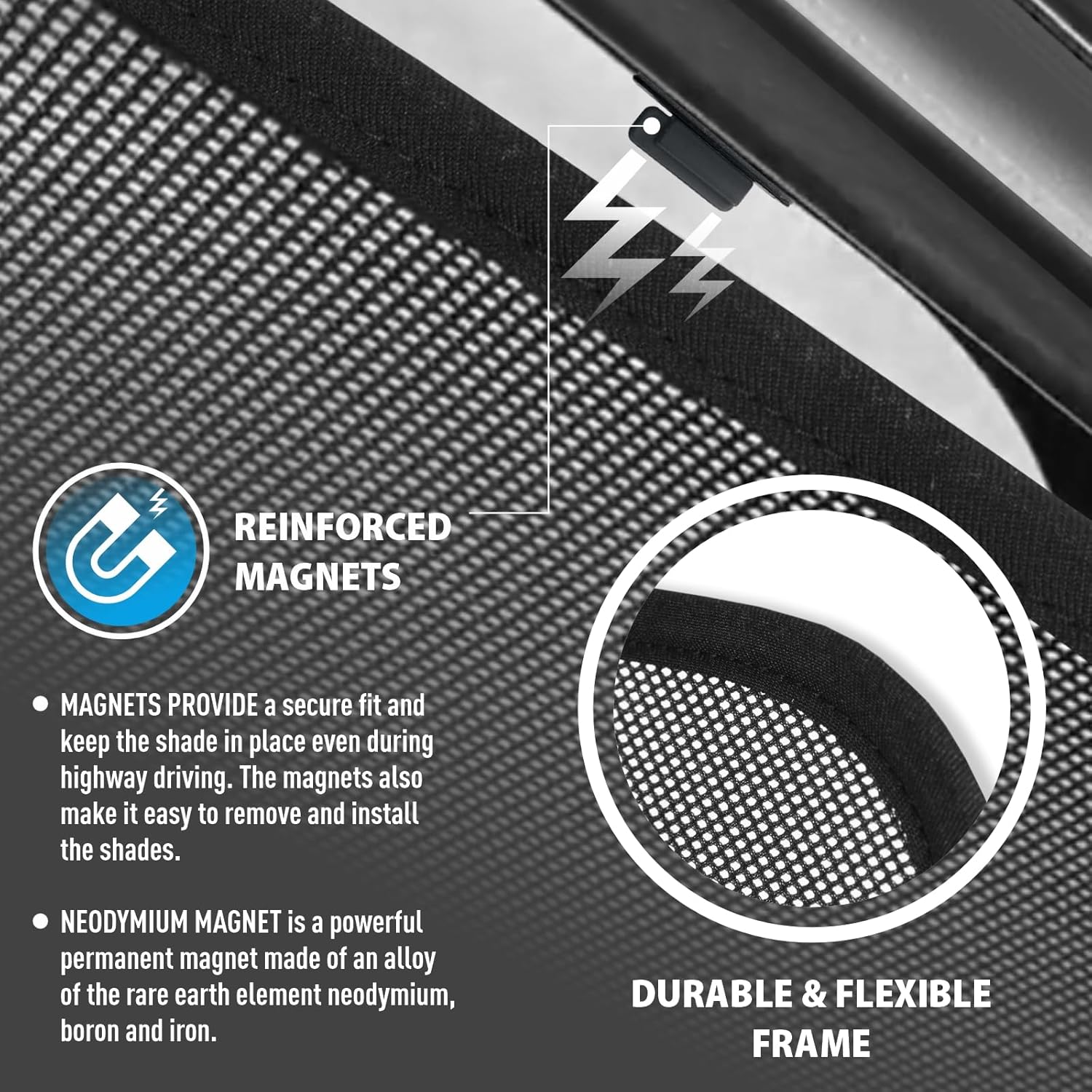 CLIM ART Magnetic Car Window Shades for Chevy Tahoe 2021-2026 – Custom-Fit Sun Blocker Curtains, Side Window Covers, Essential Car Accessories for Camping, Baby, and Privacy Protection - MS0307
