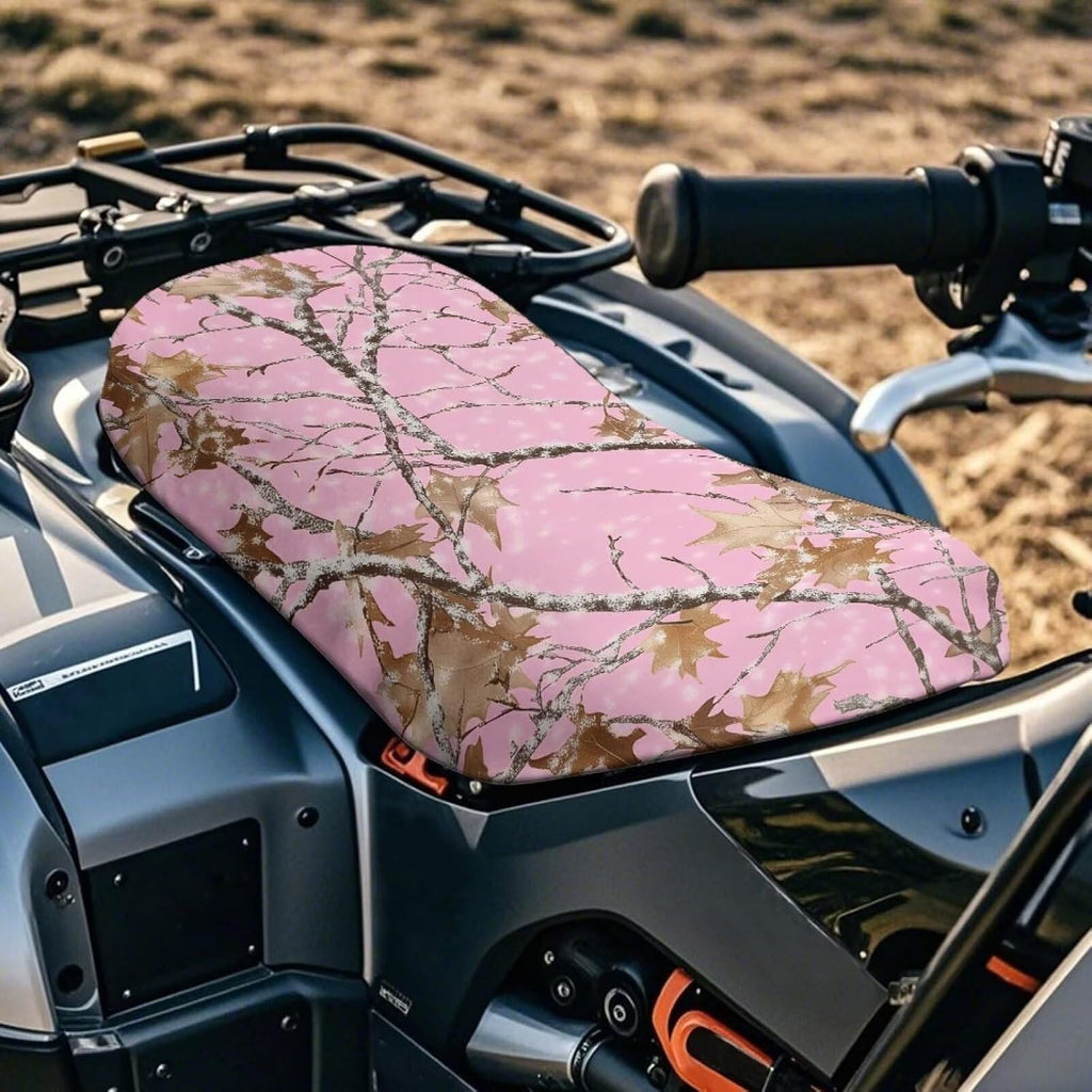 Pink Camo ATV Seat Cover Non-Slip Comfortable 4-Wheeler Seat Covers ATV Accessories for Polaris Sportsman 570 450 850, Polaris Scrambler 400 500 850 1000, Honda Rancher 420