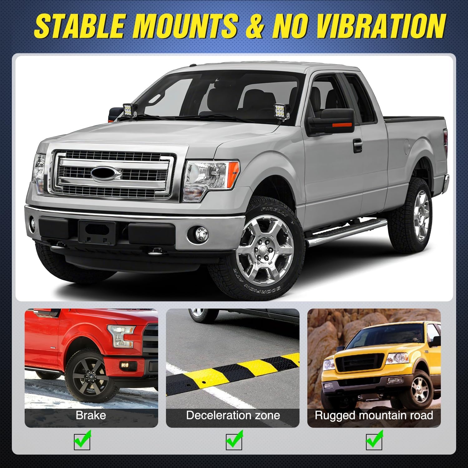 Nilight Ditch Light Brackets Hood Hinges Mount Bracket Kit for Auxiliary Offroad LED Pods Work Lighting Compatible with Ford F-150 2004-2014 Ford 1st Gen SVT Raptor 2010-2014
