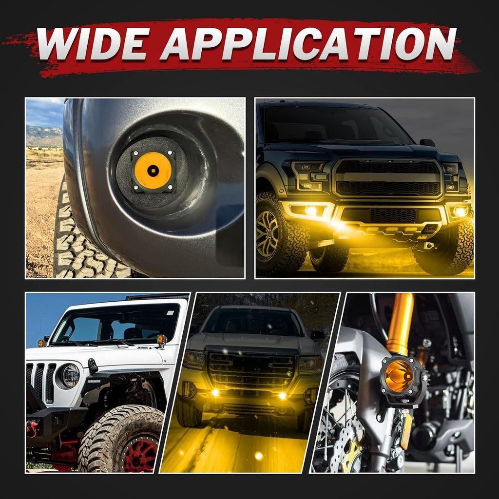 amber led pods round led fog light pods, package contents
