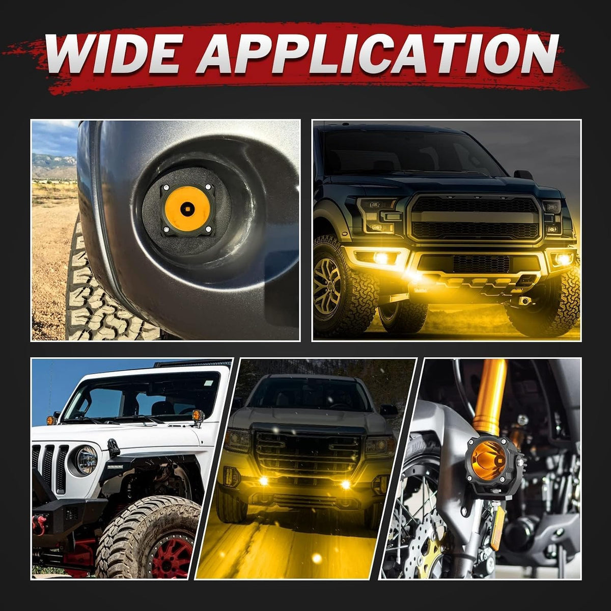 amber led pods round led fog light pods, package contents