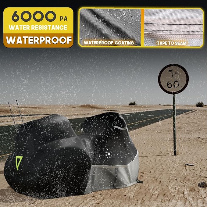 Motorcycle Cover with Side+Top Box Heavy Duty 420D Waterproof - Image 3