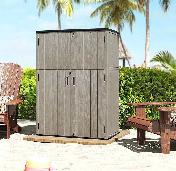 HOMSPARK Outdoor Storage Shed Weather Resistance, Patio Storage Cabinet - Image 2