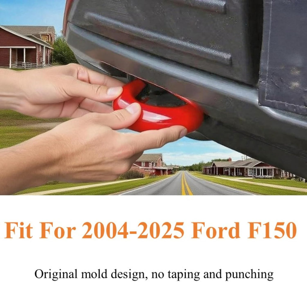 Tow Hook Covers for Ford F150 2004-2025 and Bronco Base/Big Bend/Outer Banks 2021-2025 and Toyota Tundra 2017-2021, Front Hitch Cover Compatible with 2004-2025 Ford F150 Accessories (Black)