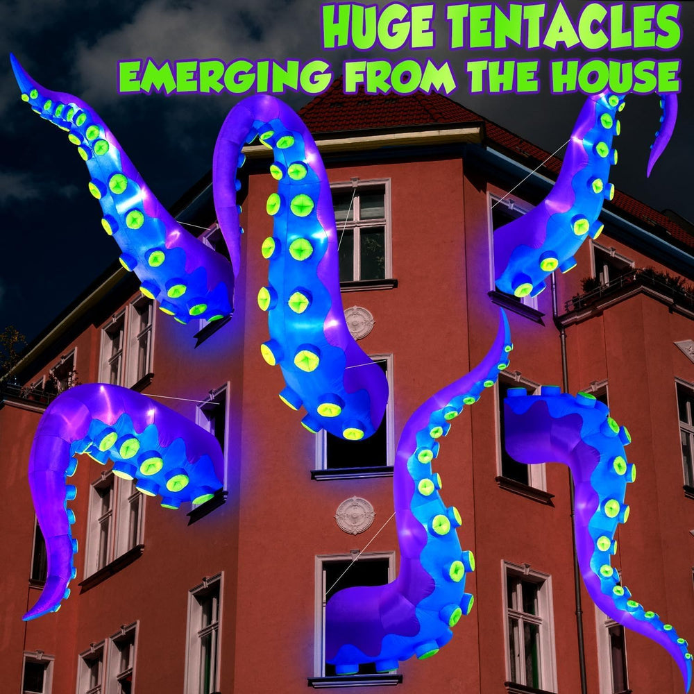 1PCS 14FT Giant Halloween Inflatables Octopus Tentacles, Huge Halloween Decor...