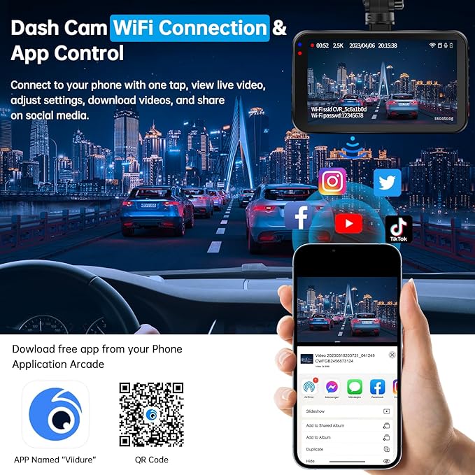 Dash Cam Front and Rear, Dash Camera - Image 3