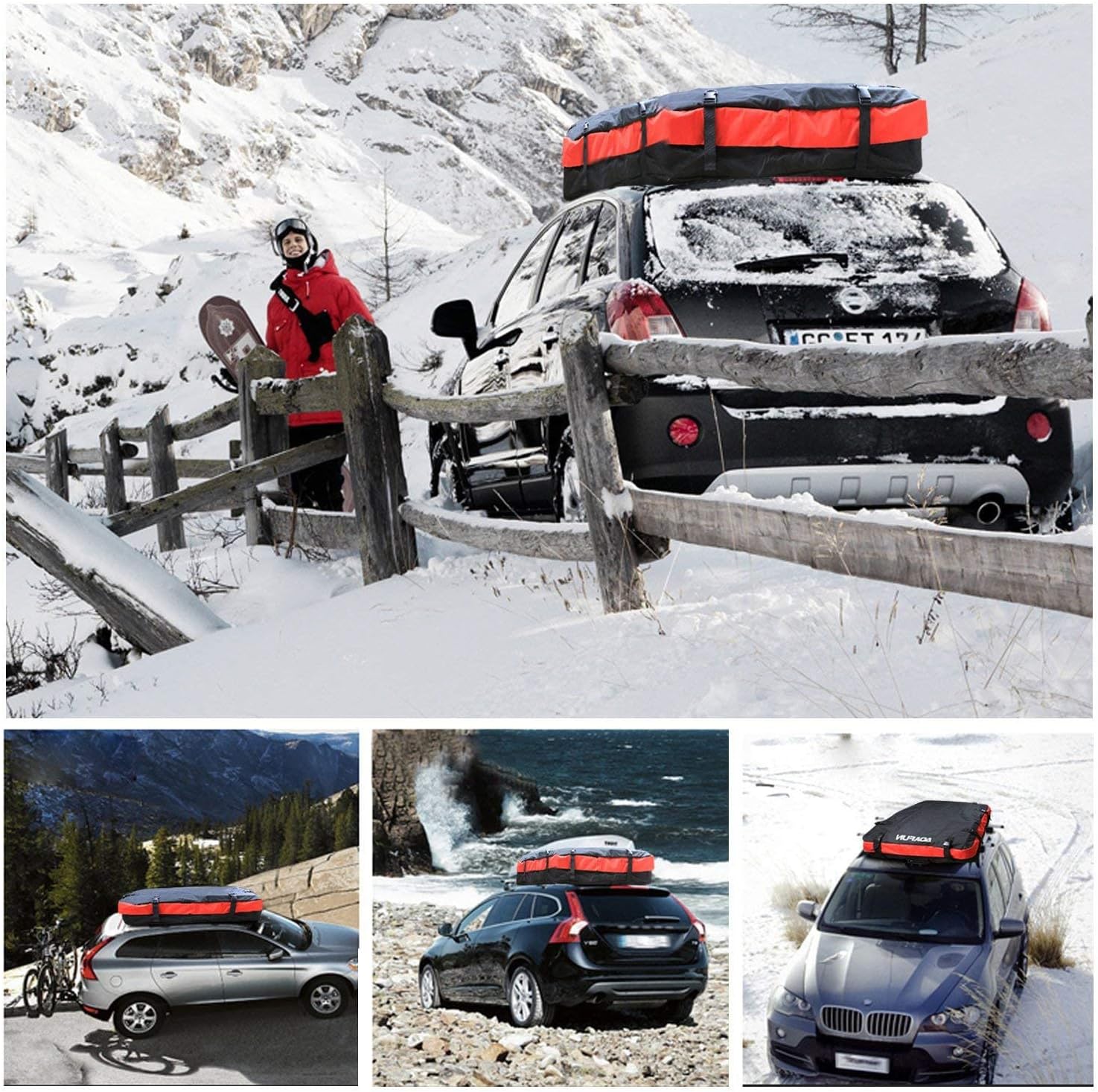 Capacity Waterproof Car Roof Bag Top Cargo Storage Rooftop Luggage Box Water Resistant for with Racks