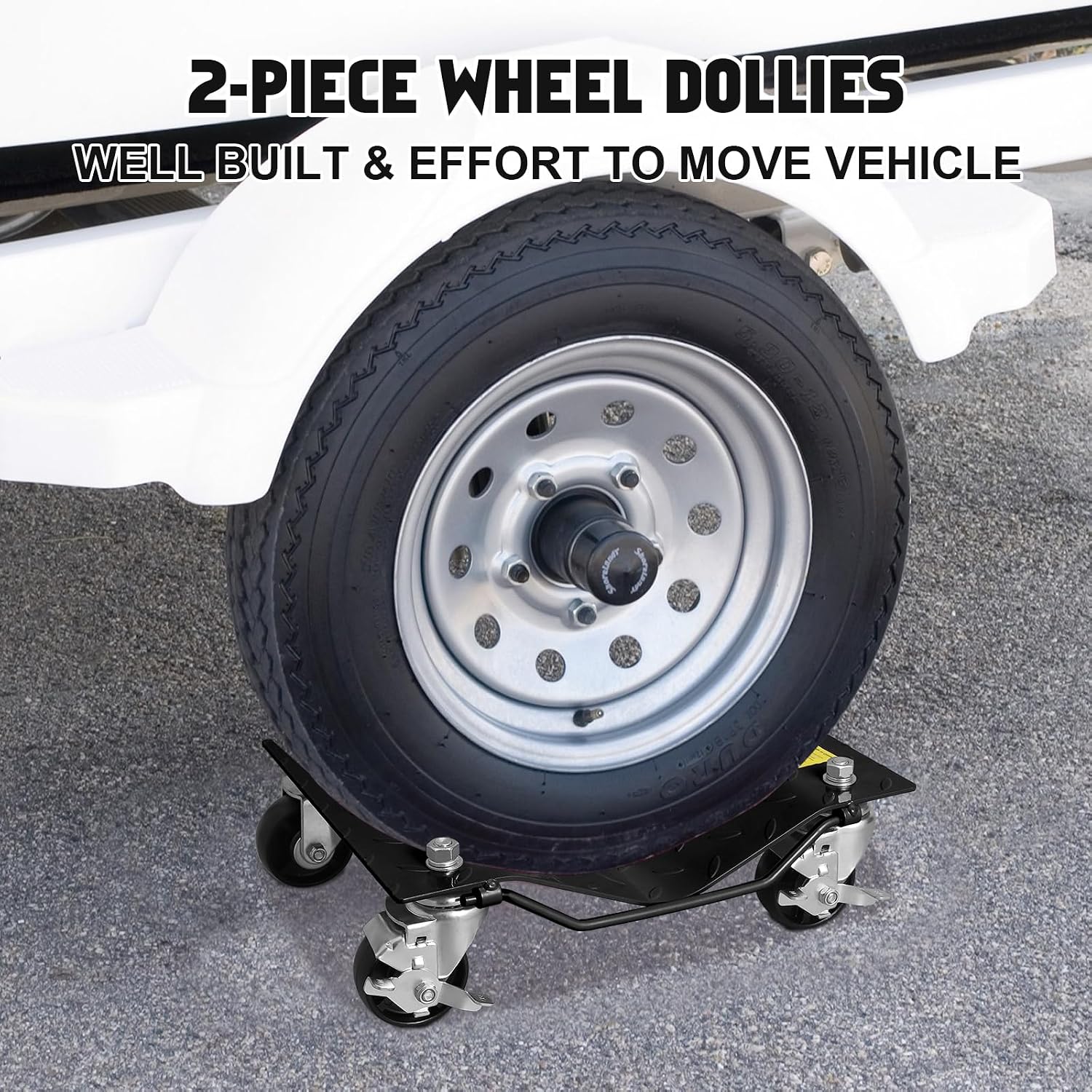 Wheel Dollies 4 Pack, 6000lbs Heavy Duty Car Skate Dollies with Brakes, Heavy-Duty Vehicle Dolly, Automotive Moving Mover Roller Skates for Garage, Auto, Truck, Trailer, Boats, Car Moving Cart