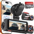 4k+4k+1080p 3 channel dash cam, free 128gb card, main product view
