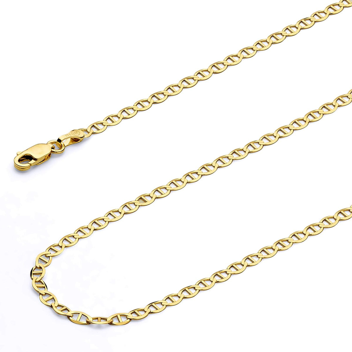 14k real yellow/two tone gold solid 7.5mm, 6.5mm, main product view