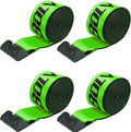 4 Pack 4" x30' Winch Straps with Flat Hooks, 16200LBS Break Strength Heavy Duty Tie Down Straps for Flatbed Trucks, Trailers, Cargo Control