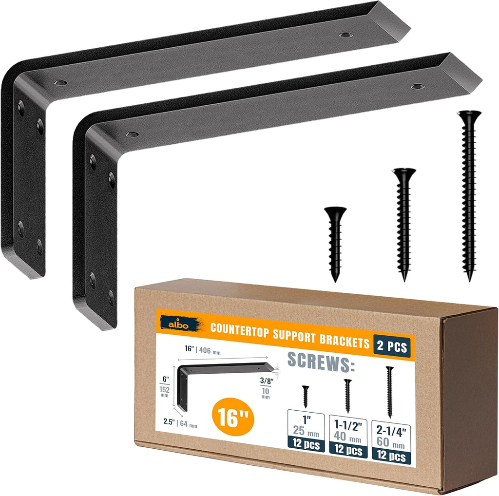albo 16 inch countertop brackets, 2 pack heavy, main product view
