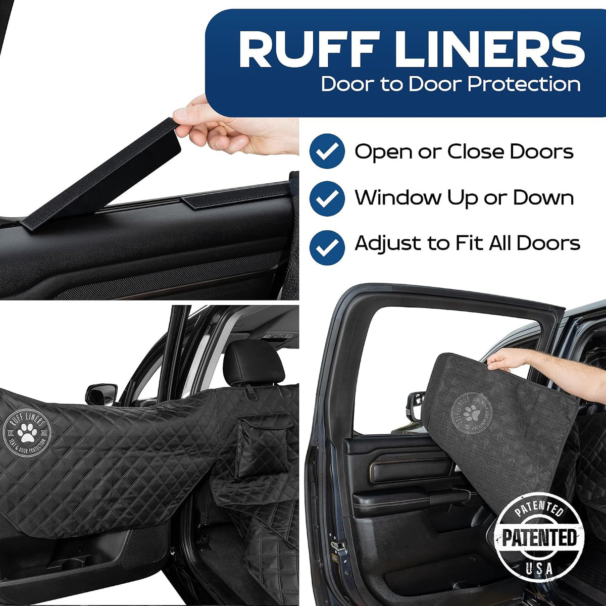 ruff liners dog hammock for car, waterproof shown in use
