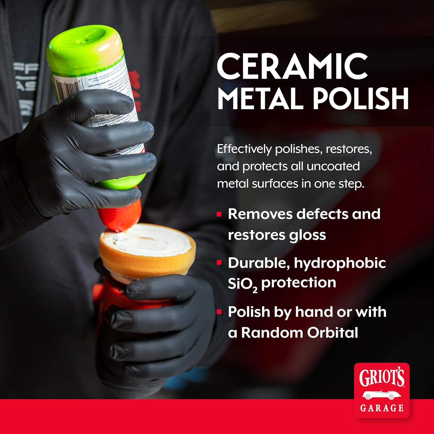 Griot's Garage Ceramic Metal Polish for Car Detailing, Restorer and Oxidation Remover for Aluminum, Brass, Chrome, Stainless Steel, Silver, and Copper, 16 Ounces, 10864