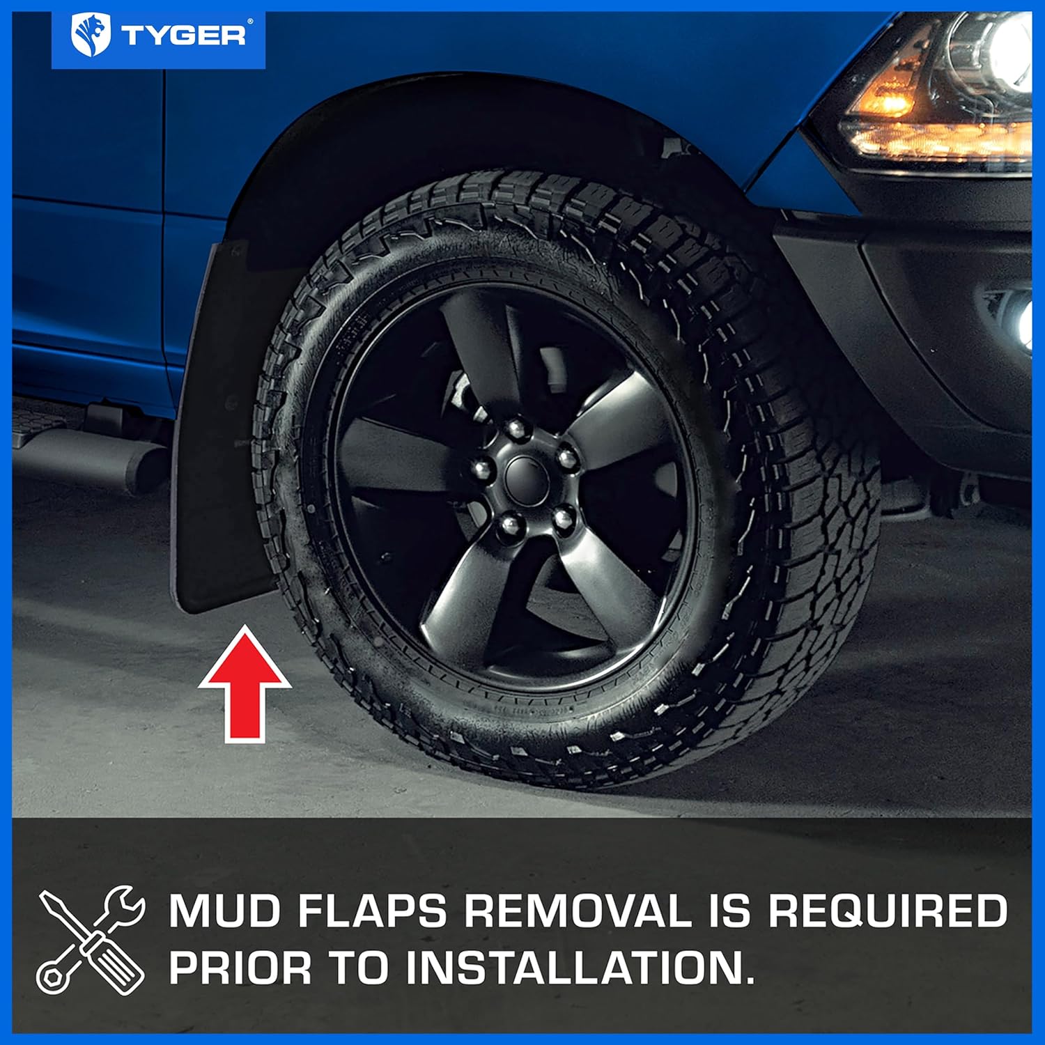 Tyger Auto Fender Flare Compatible with 2002-2008 Dodge Ram 1500; 2003-2009 2500 3500 (Not Fit 06-09 8ft Bed Models), Fine-Textured Black Paintable Bolt-Riveted Style 4pc | TG-FF8D4078