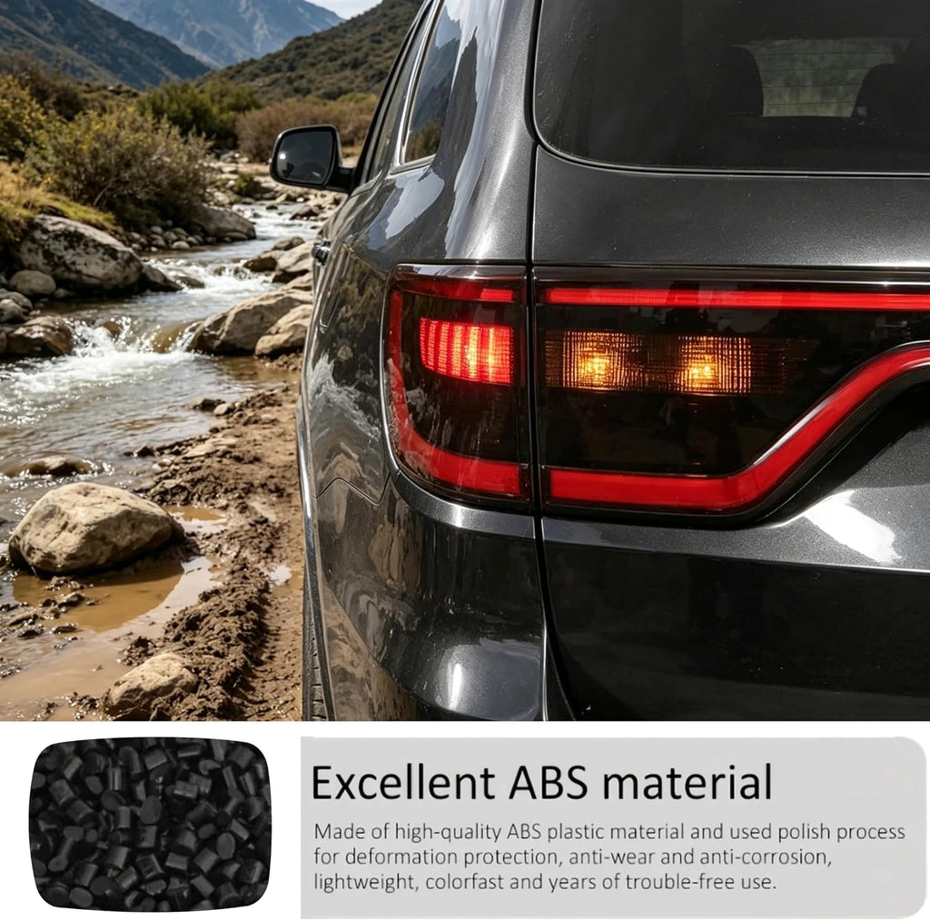 Smoked Black Tail Light Cover Guard Trim Fit for Dodge Durango 2014-2025+, Taillight Protector Decor Rear Light Cover Trim Exterior Accessories 4PCS Body Kit