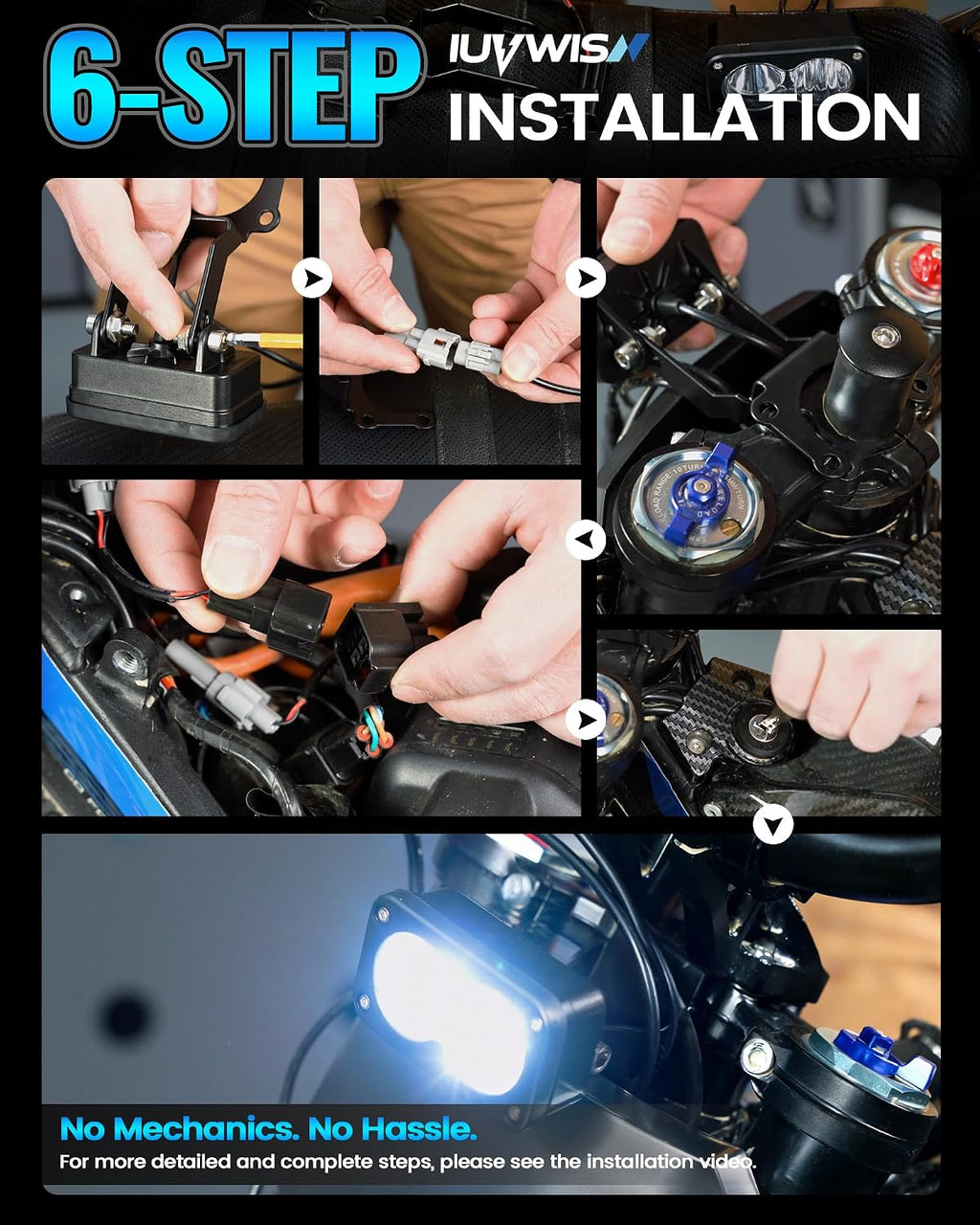 Headlight Kit 6000-6500K Led Light Bar for Surron Sur Ron Taparia Talaria Sting MX4 MX5 Eride E Ride Pro X260 Dirt Bike Light Motorcycle Front Headlamp White