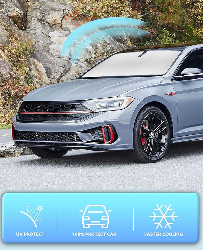 Sun Shade for VW Volkswagen Jetta Windshield Sunshade Custom Fit VW Jetta - Image 5