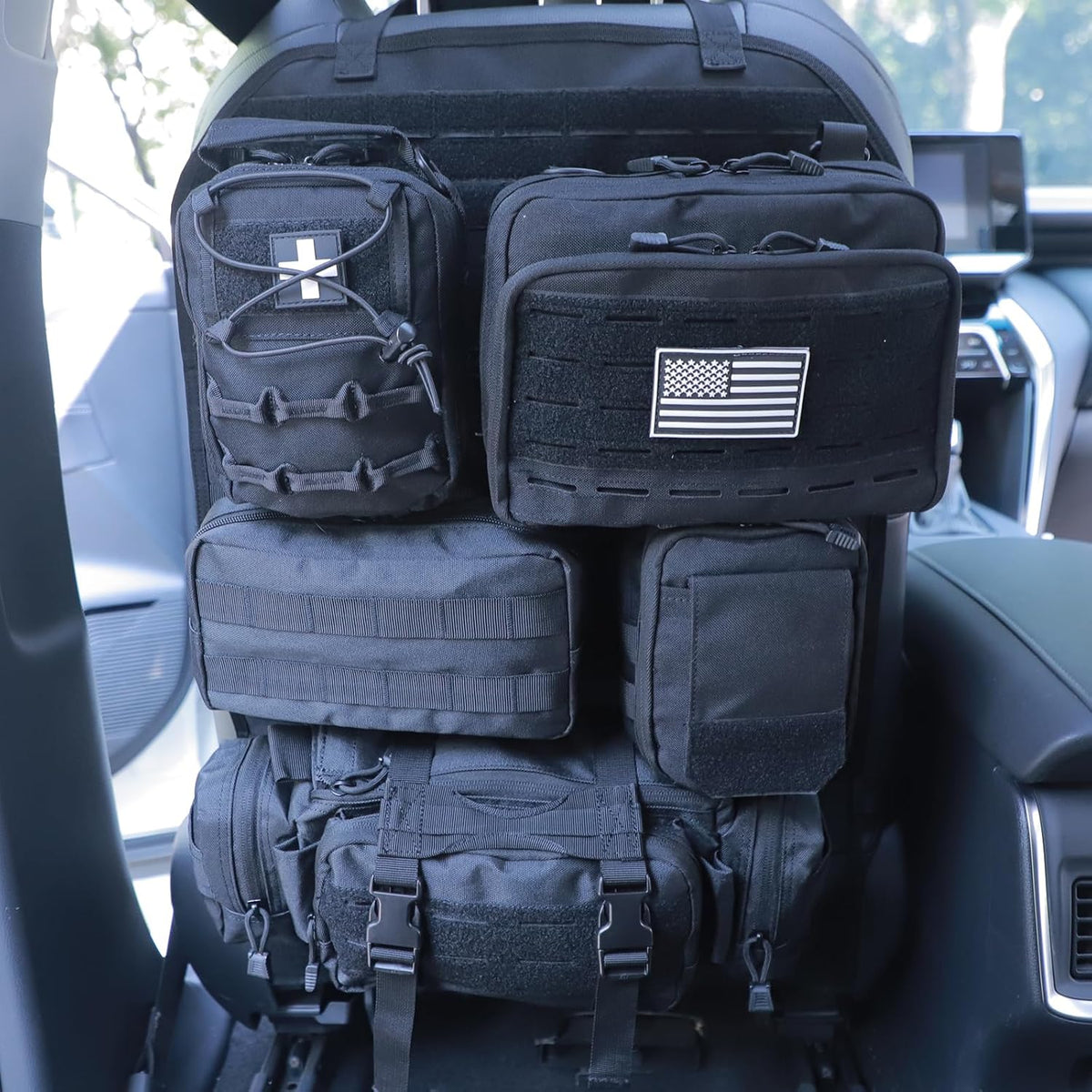 Universal Tactical Seat Back Organizer Vehicle Molle Panel Organizer Storage