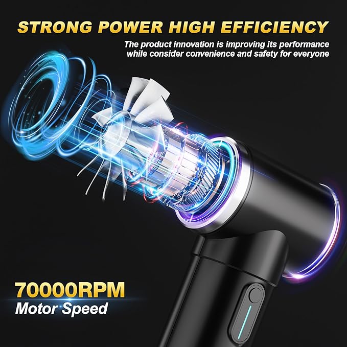Oversize Turbo Dryer Blower for Car & Yard, 600W&50MM Cordless Electric Leaf - Image 3
