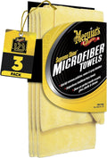 Meguiar's Supreme Shine Microfiber Towels for Cars, Absorbent Ultra-Plush Car Microfiber Towel Set for Effectively Removing Car Care Products Without Leaving Swirls, 3 Pack