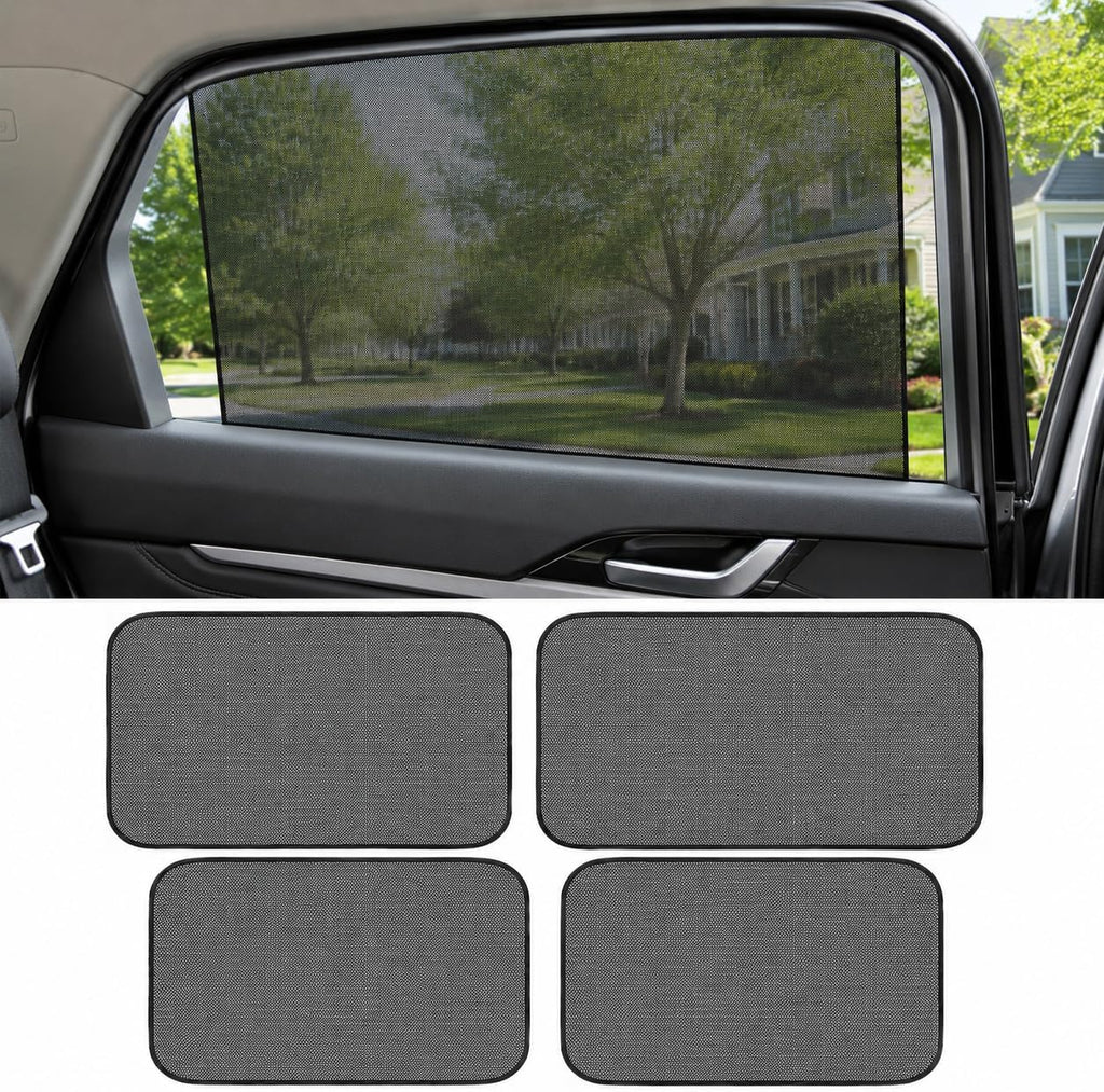 Car Side Window Sunshade,4 PCS Static Cling UV Protection Sun Shades for Privacy, Reusable Washable Window Sun Shade for Kids and Passengers, Universal Fit for Cars SUV Interior