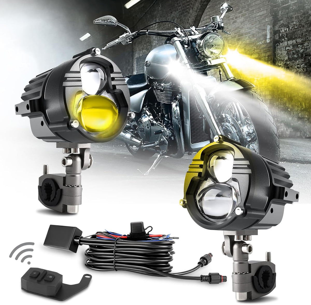 co light 100w motorcycle fog lights 3,0000 lm, main product view