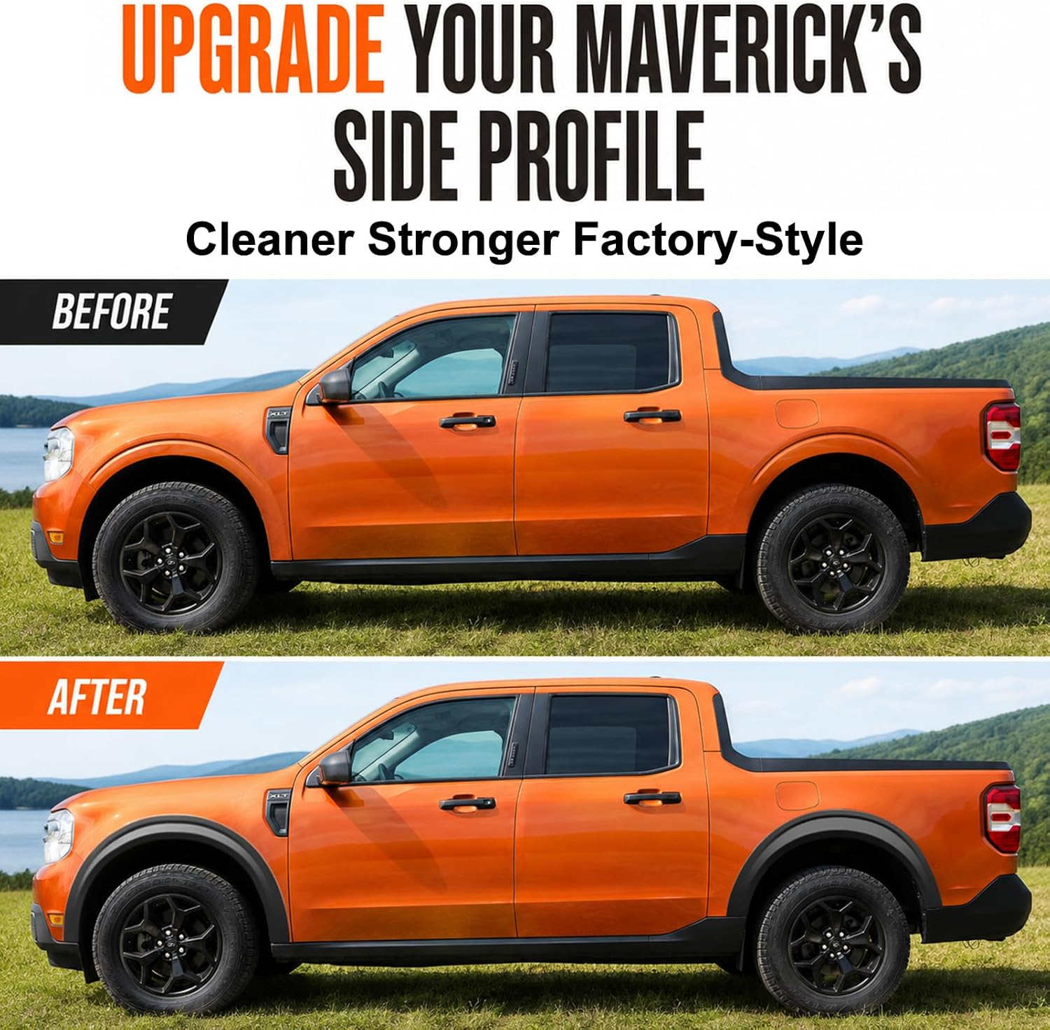 Mabett Fender Flares for Ford Maverick 2026 2022-2025, Front and Rear Wheel Eyebrow Maverick Accessories 4PCS Fender Trim