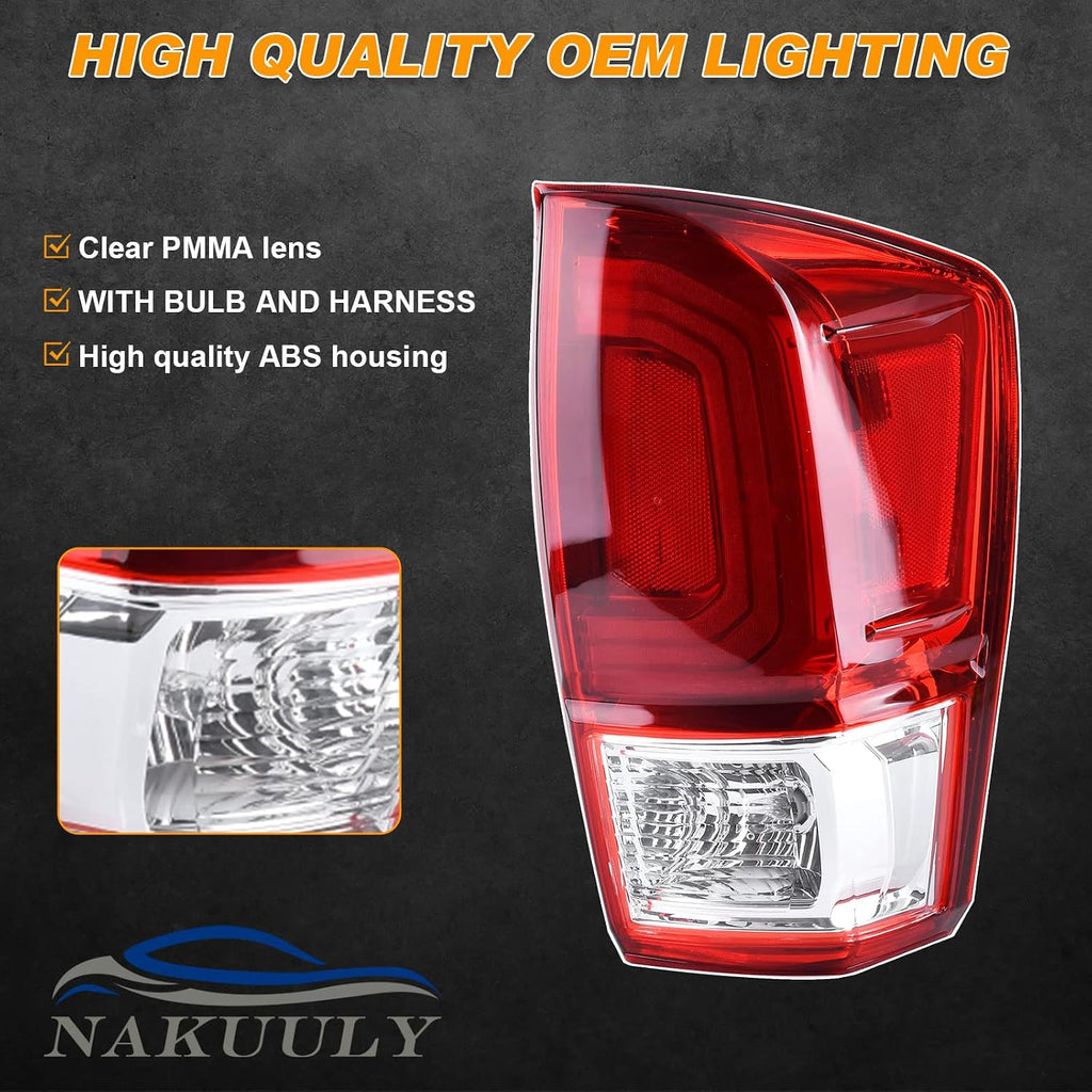 Tail Light Rear Lamp Compatible With 2016-2023 Toyota Tacoma Right Passenger Side Taillight Brake Signal Assembly with Bulb # ‎81550-04170