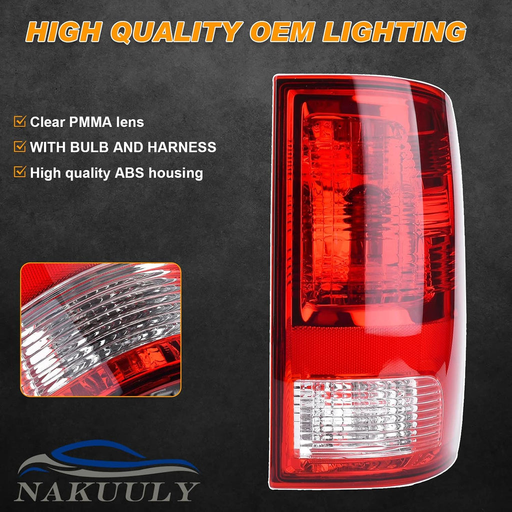 Tail Light Halogen Type Compatible With 2009-2018 Dodge Ram 1500 2500 3500 | NON-LED Model,with Bulbs,Driver and Passenger Side,Taillight Rear Lamp Assembly,55277415AD,55277414AE