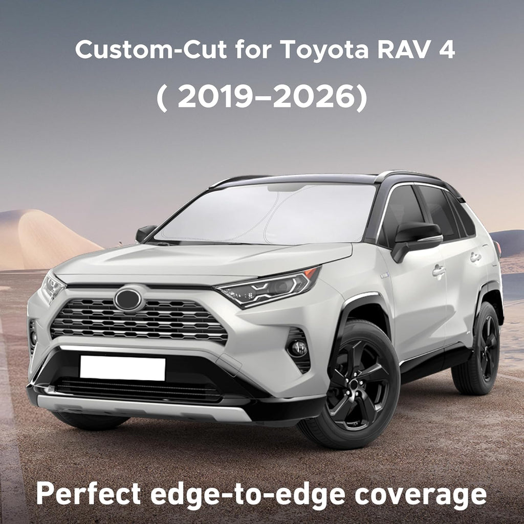 EcoNour Windshield Sunshade Compatible for Toyota RAV4 2019-2024 2025,2026 LE, XLE, Premium, XSE, Limited, SE, TRD Off-Road, Sun Visor for Front Window Sun Shade Cover, UV Protector, Car Accessories
