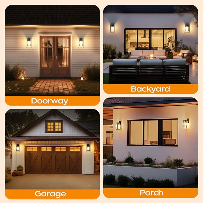 PARTPHONER Dusk to Dawn Outdoor Light Fixtures Wall Mount, Sensor Porch Lights - Image 7
