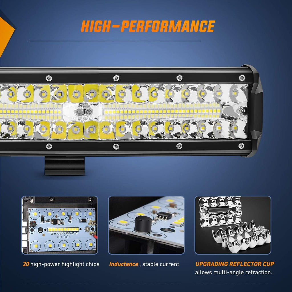 nilight led light bar set, 12 inch 300w, package contents