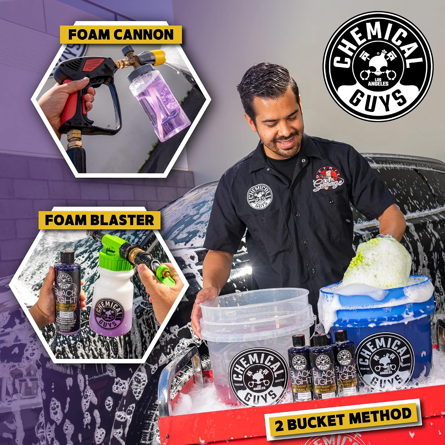 Chemical Guys CWS619 Black Light Foaming Car Wash Soap (Works with Foam Cannons, Foam Guns or Bucket Washes) Safe for Cars, Trucks, Motorcycles, RVs & More, 128 fl oz (1 Gallon), Black Cherry Scent