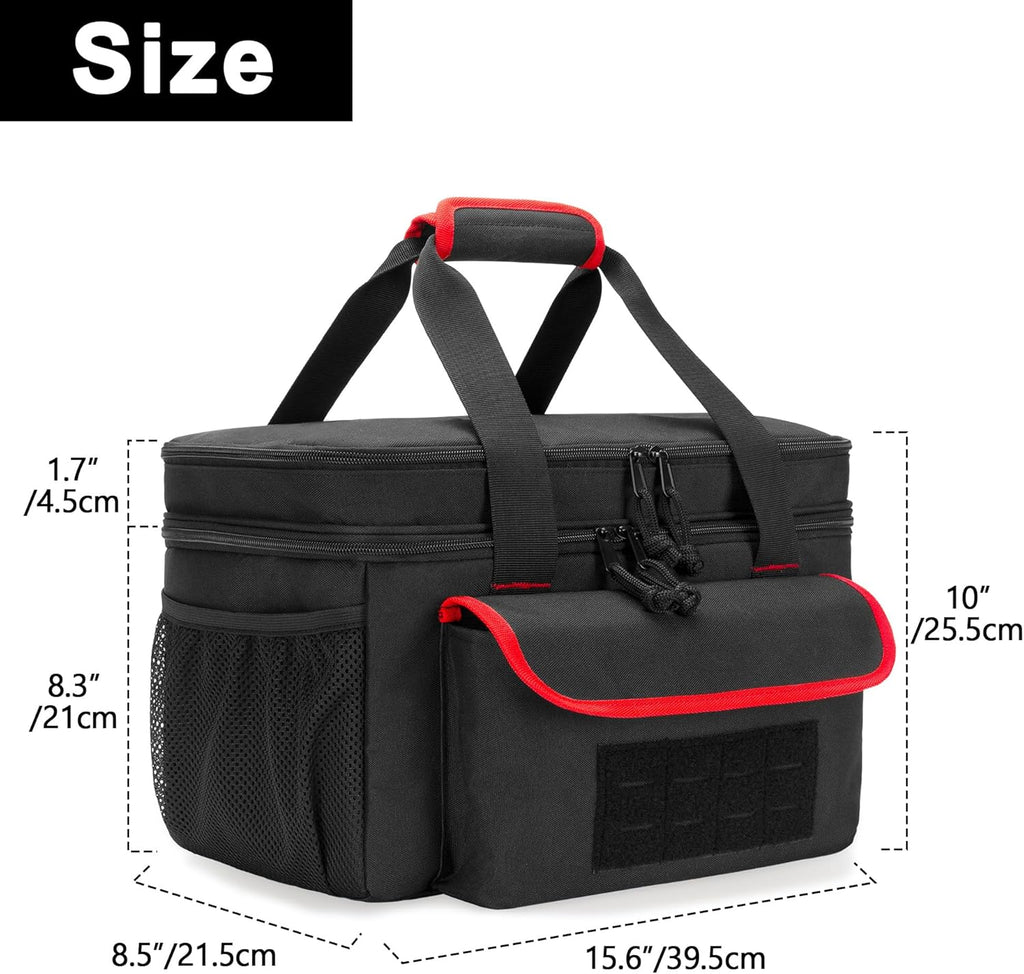 Rexmica Air Compressor Carrying Bag Compatible with Milwaukee M18 18V Cordless Tire Inflator 2848-20, Tire Inflator Storage Bag Fit for Milwaukee M18 Inflator, Hand Tools, Battery, Charger, Black