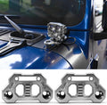 Hood Mount Light Brackets Ditch Light Mounting Brackets for JL A-Pillar Off-Road Car LED Pod Work Lights, Wrangler JL JLU 4xe Gladiator JT 2018-2025 Accessories(2-PCS, Silver)