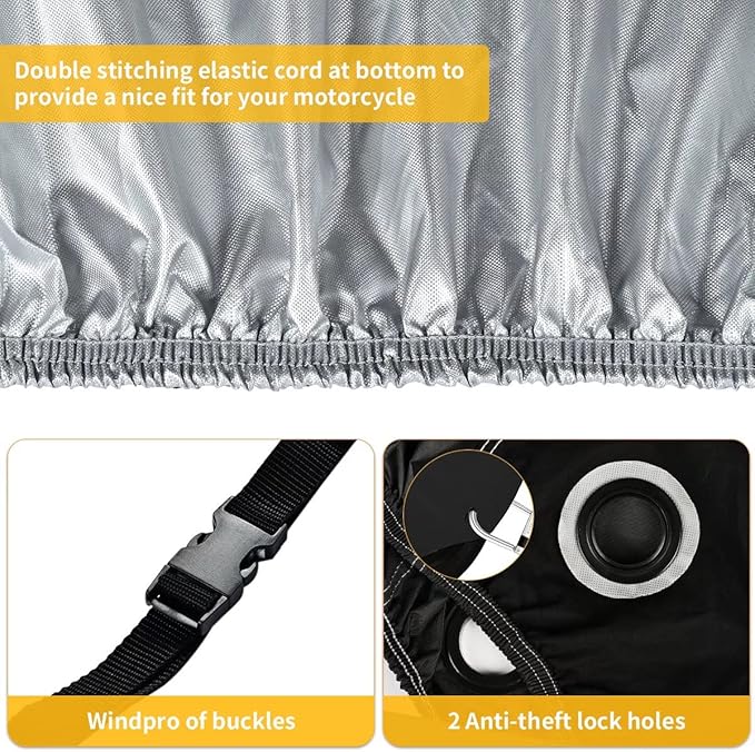 Coverado Motorcycle Cover Waterproof, All Weather Protection Outdoor Full - Image 6