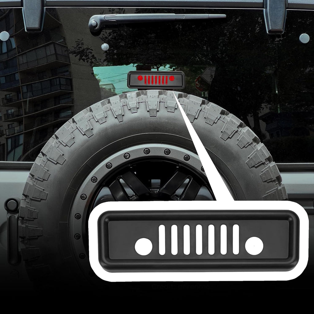 Jeep Rear Third Brake Light Cover Fit for 2007-2017 Wrangler JK JKU, High Centre Third Guard Decoration for Jeep JK Accessories, Dark Smoke Protector Trim High-Mount Grille, Automobile Tail Lamp Black