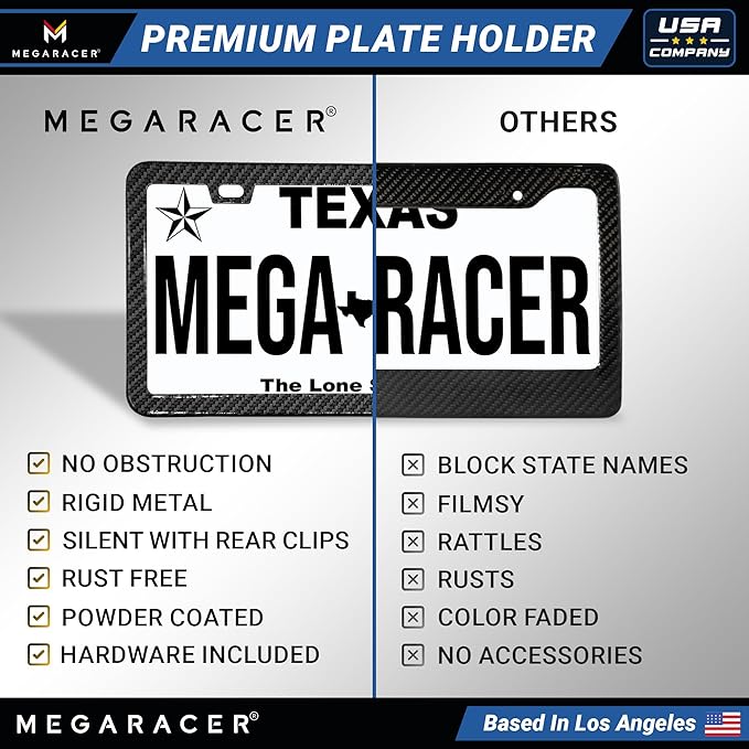 Premium Slim Carbon Fiber Design License Plate Frame – 1 Pack, Rust-Free - Image 5
