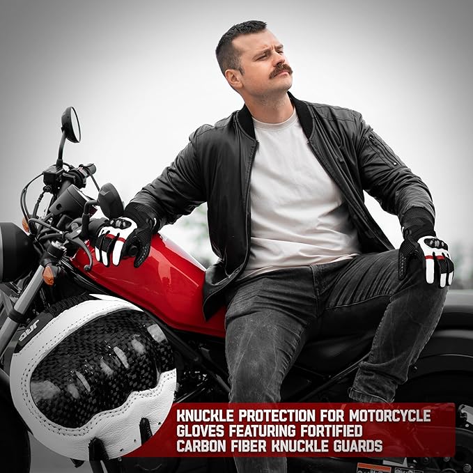 J.A.G. Leather Motorcycle Gloves - Image 5