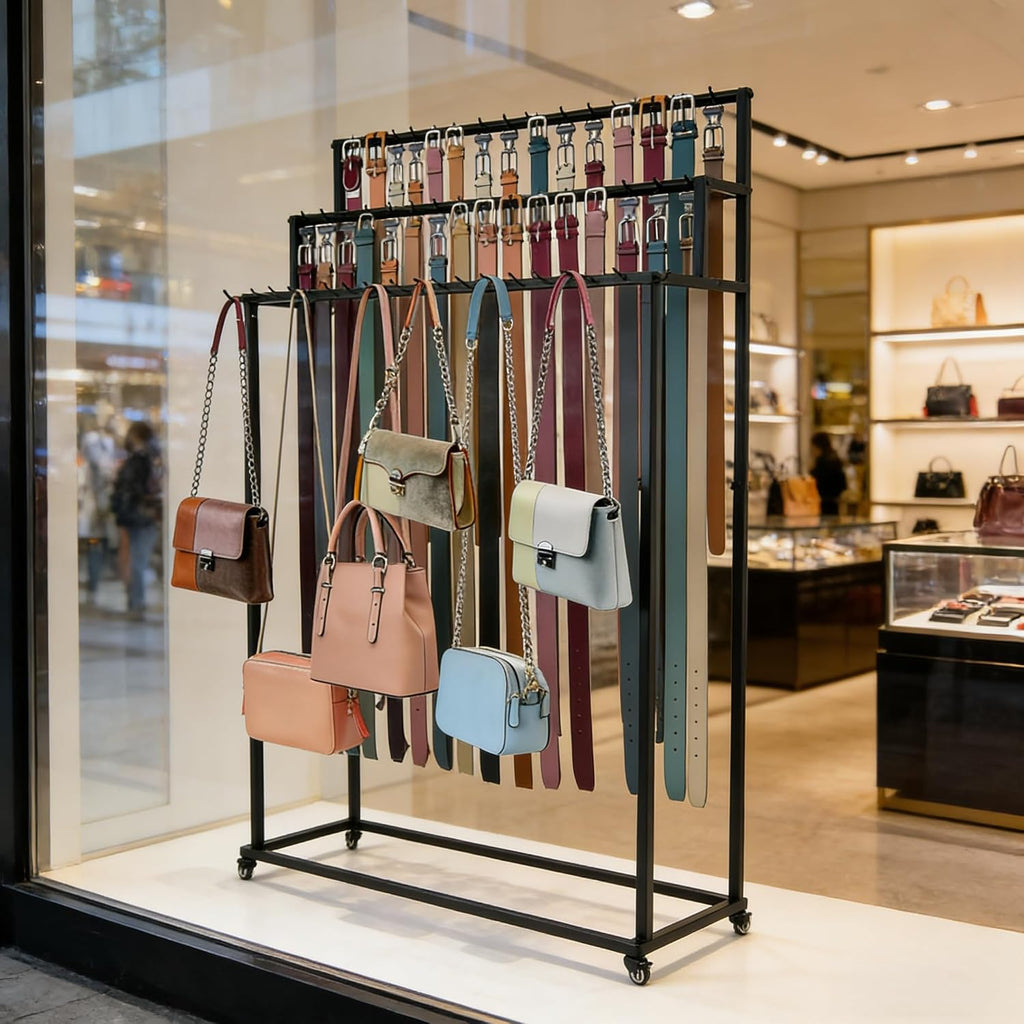 belt rack,belt display organizer,retail rack for belts ties, side view