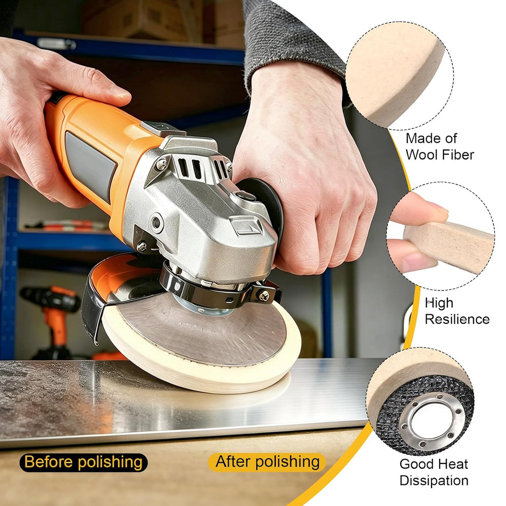 15Pcs 4.5'' Buffing Wheel & Compound Kit, Polishing Wheel for Ang...