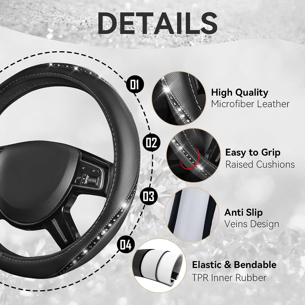 car pass 14 pcs bling diamond car accessories, package contents