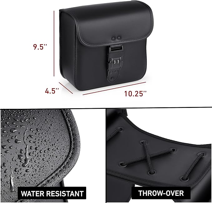 Nomad Leather Motorcycle Saddlebags Quick-Easy Universal Fit Throw Over Saddle - Image 5