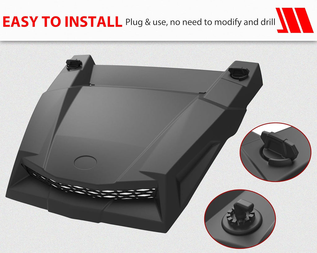 SAUTVS Turbo Hood for Polaris RZR XP 1000/ RZR 900 2014-2020 | Black PP Turbo Hood Scoop Air Intake Kit for Polaris RZR XP 900 1000 S Turbo 2014-2020 (Replace #2881467), Quick Installation