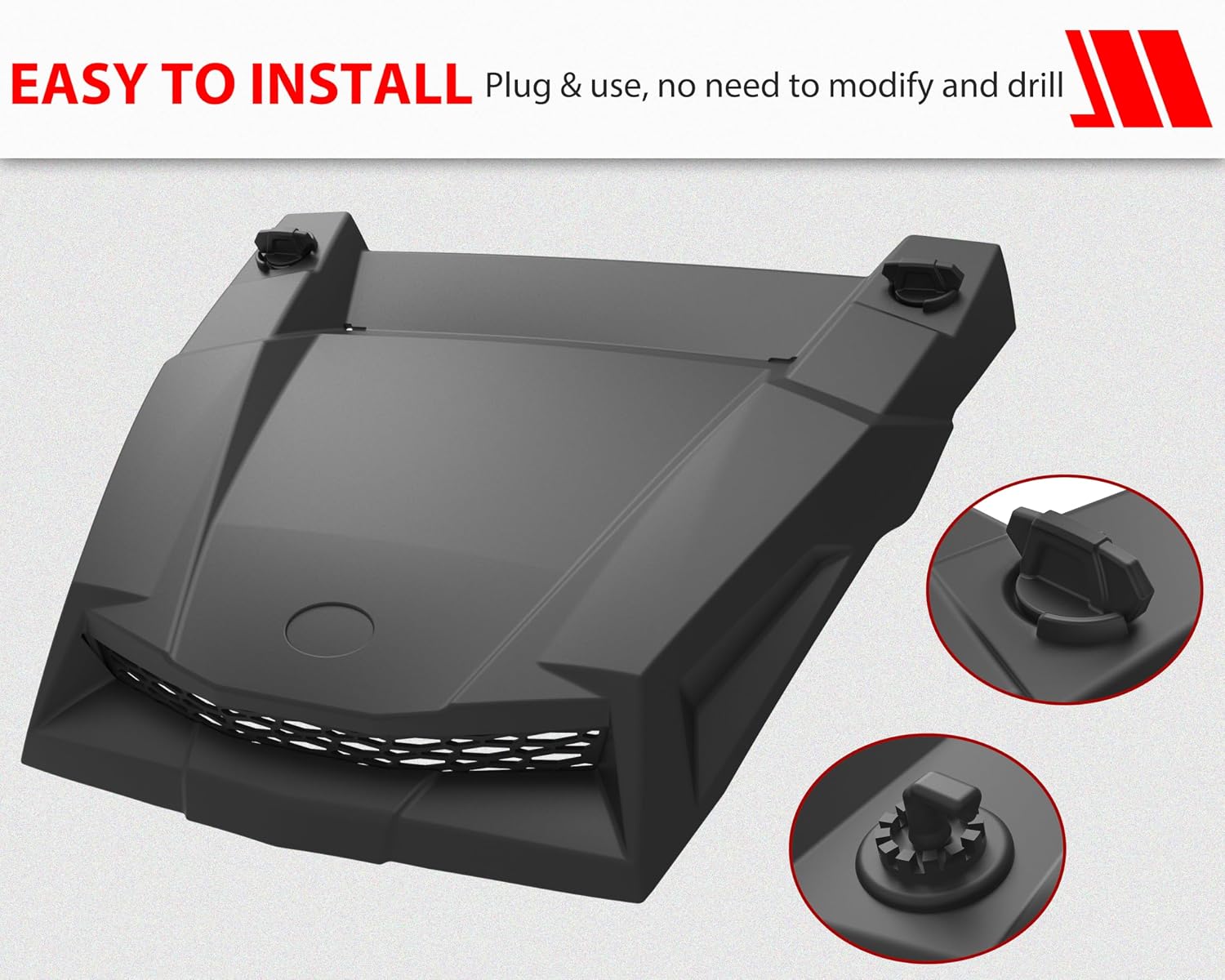 SAUTVS Turbo Hood for Polaris RZR XP 1000/ RZR 900 2014-2020 | Black PP Turbo Hood Scoop Air Intake Kit for Polaris RZR XP 900 1000 S Turbo 2014-2020 (Replace #2881467), Quick Installation