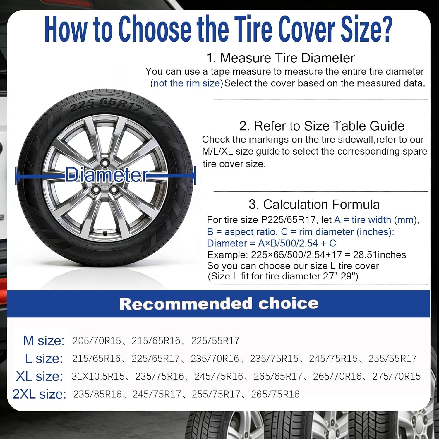 Spare Tire Cover,Waterproof Dust-Proof PVC Leather Tire Covers for Car,Truck,RV,SUV,Camper Trailer Universal,Tough Tire Wheel Soft Cover, Black(for Overall Wheel Diameter 27-29 inch)